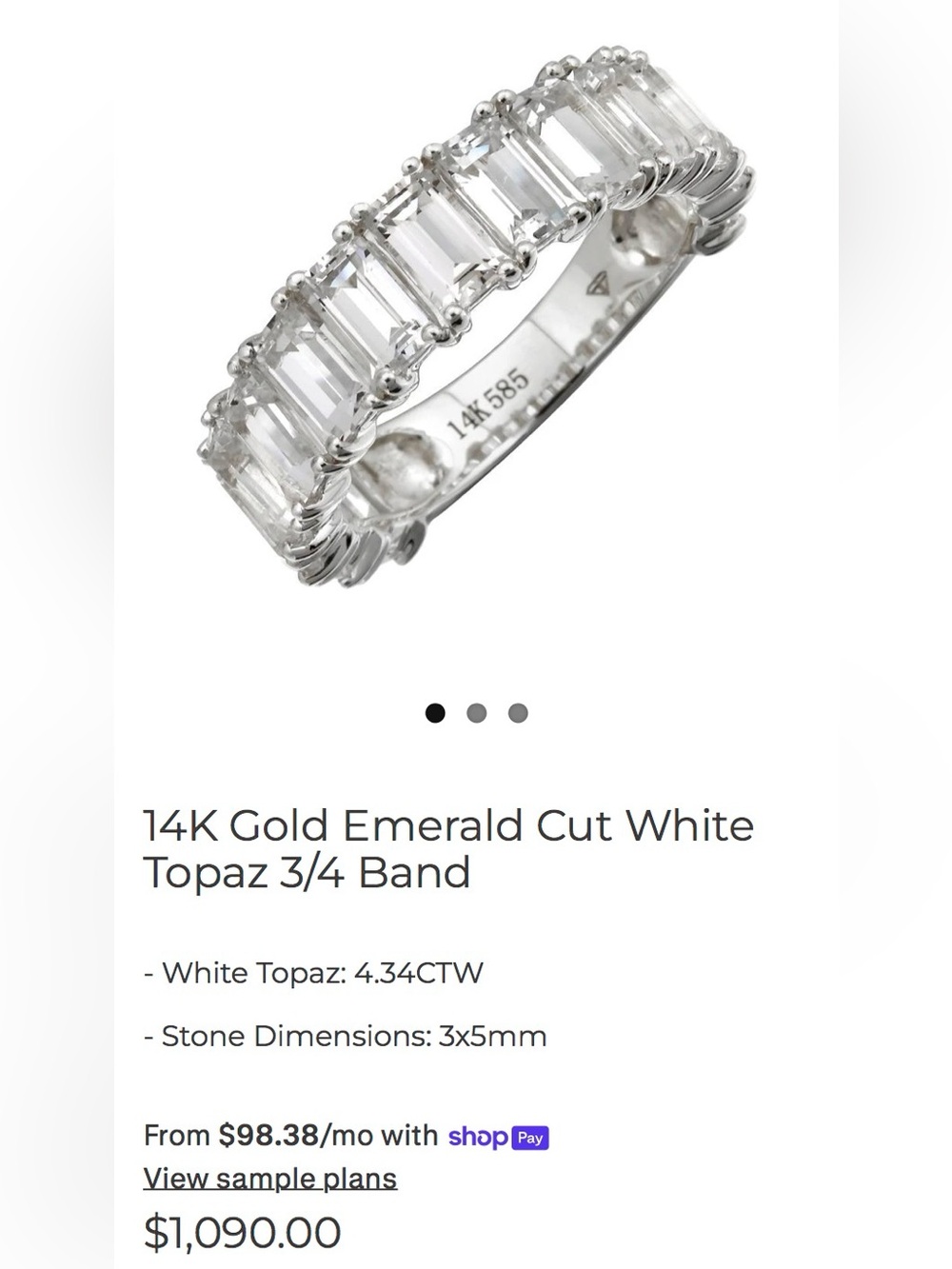 Ring Concierge 14K White Gold Emerald-Cut Ring - Picture 11 of 12